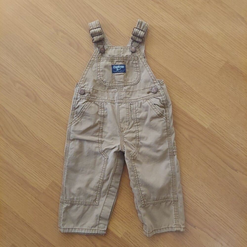 Oshkosh B'gosh Baby Overalls Khaki Gender Neutral Sz 9 Months